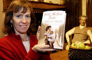 Janet pictured at South Shields Museum in the reconstructed kitchen of Catherine Cooksons childhood - 10 William Black Street, Jarrow.